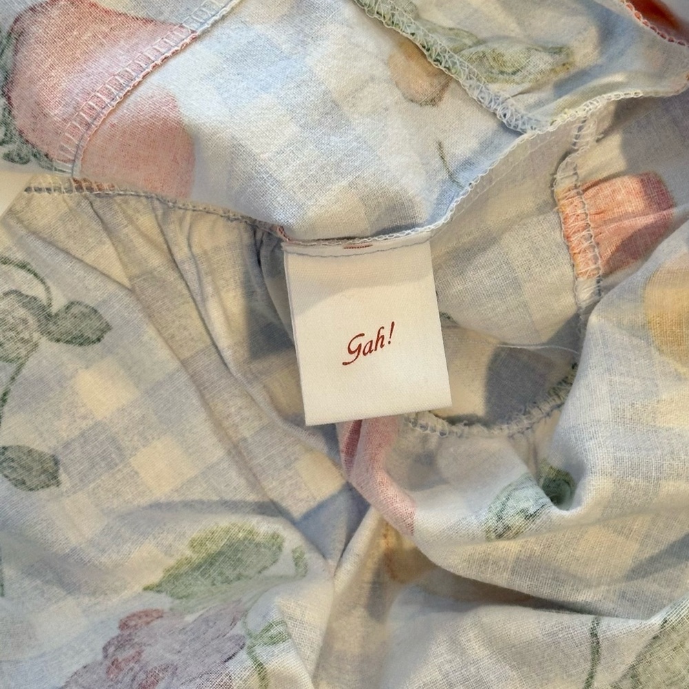 Lisa Says Gah Picnic Alfresco Basket Checker Fruit Midi Skirt NWT Large - Picture 9 of 10